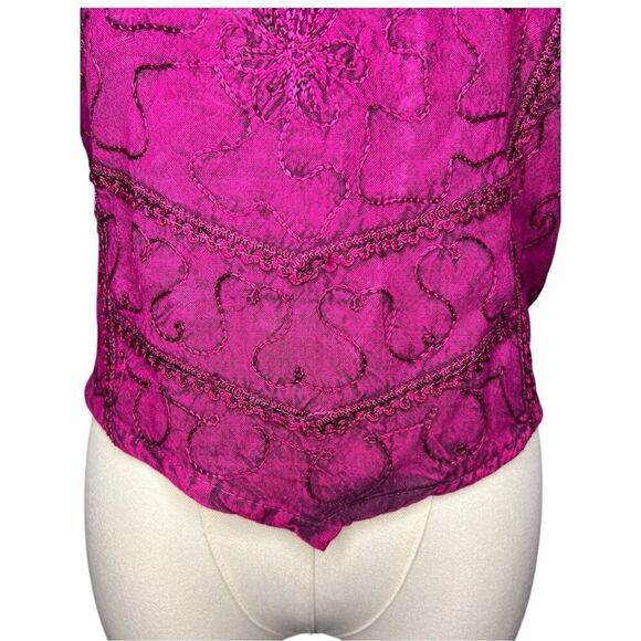 Embroidered Purple Boho Hippie Tank Top Women’s OS - Picture 4 of 7